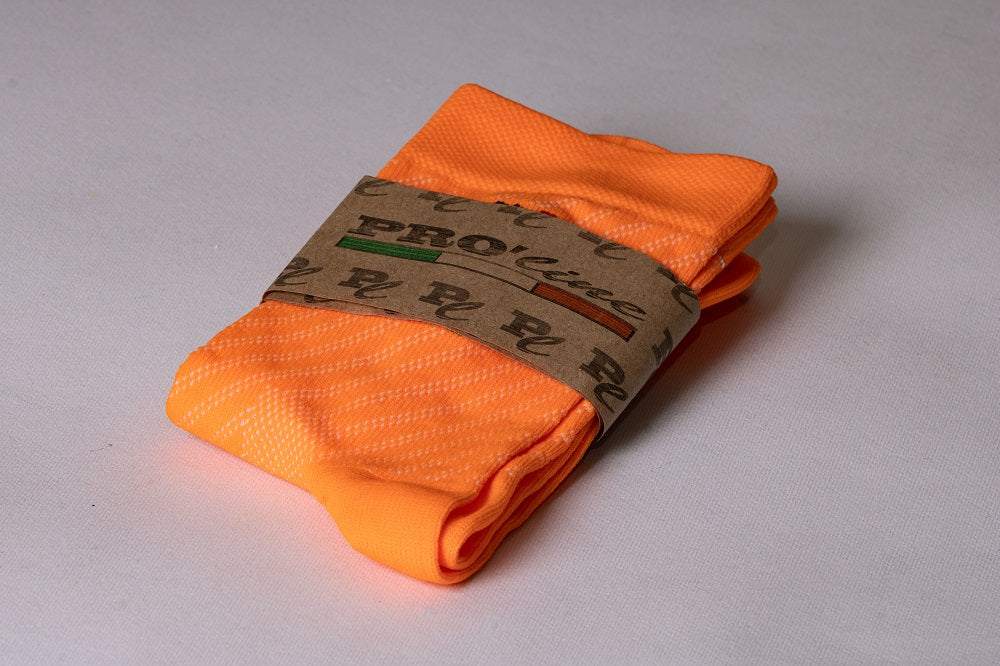 Calze All In One Vertical Logo Arancione Fluo