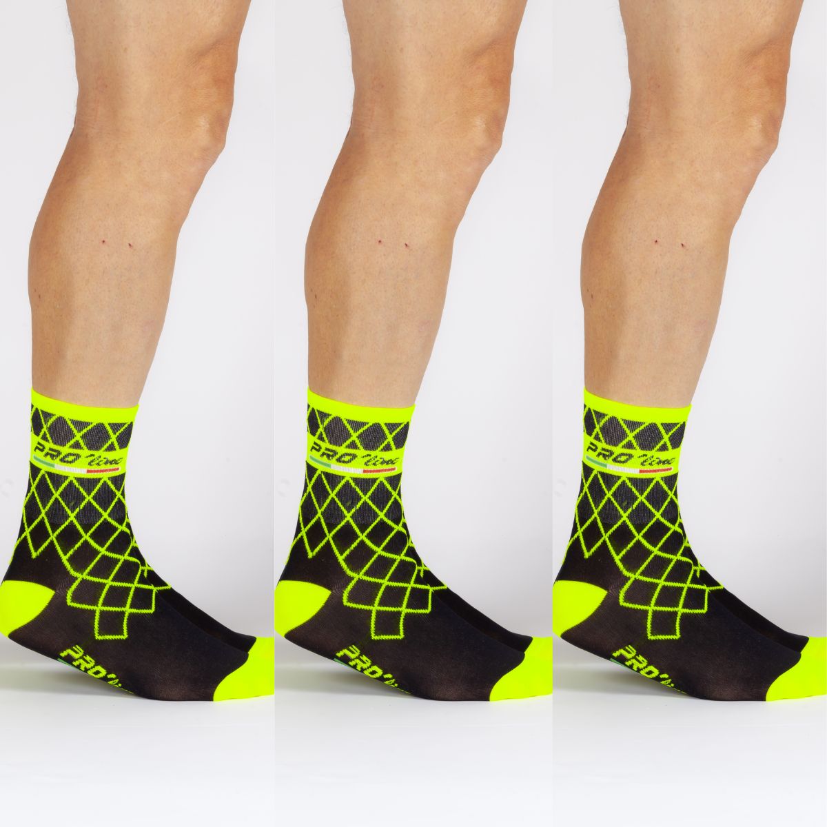 Kit 3 Paia Calze Rhombus Giallo Fluo