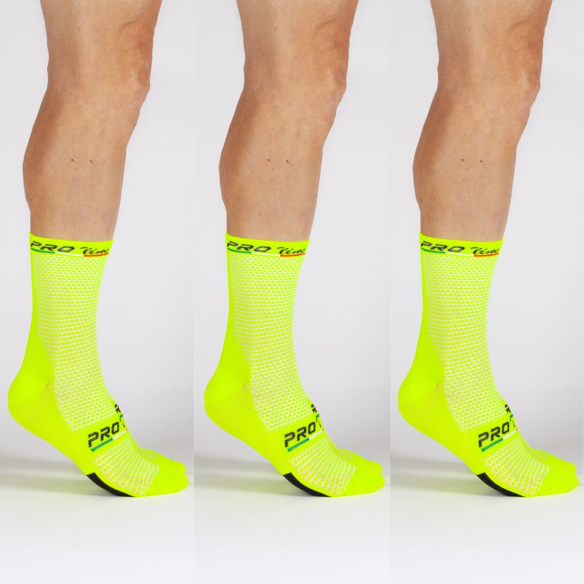 Kit 3 Paia Calze Premium Giallo Fluo