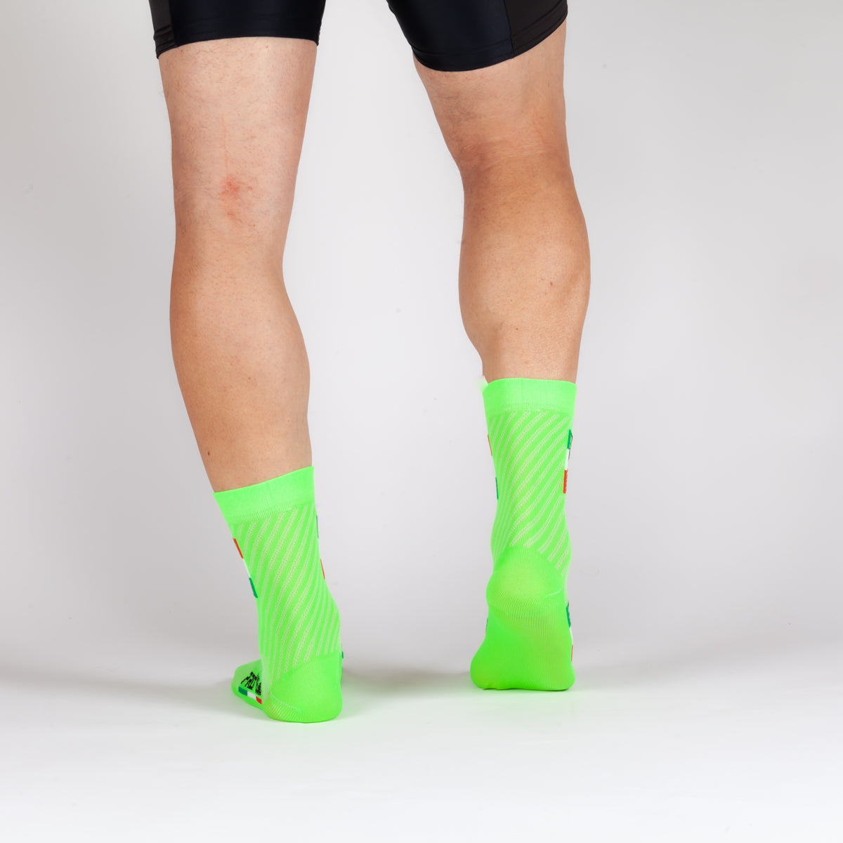 Calze All In One Vertical Logo Verde Fluo