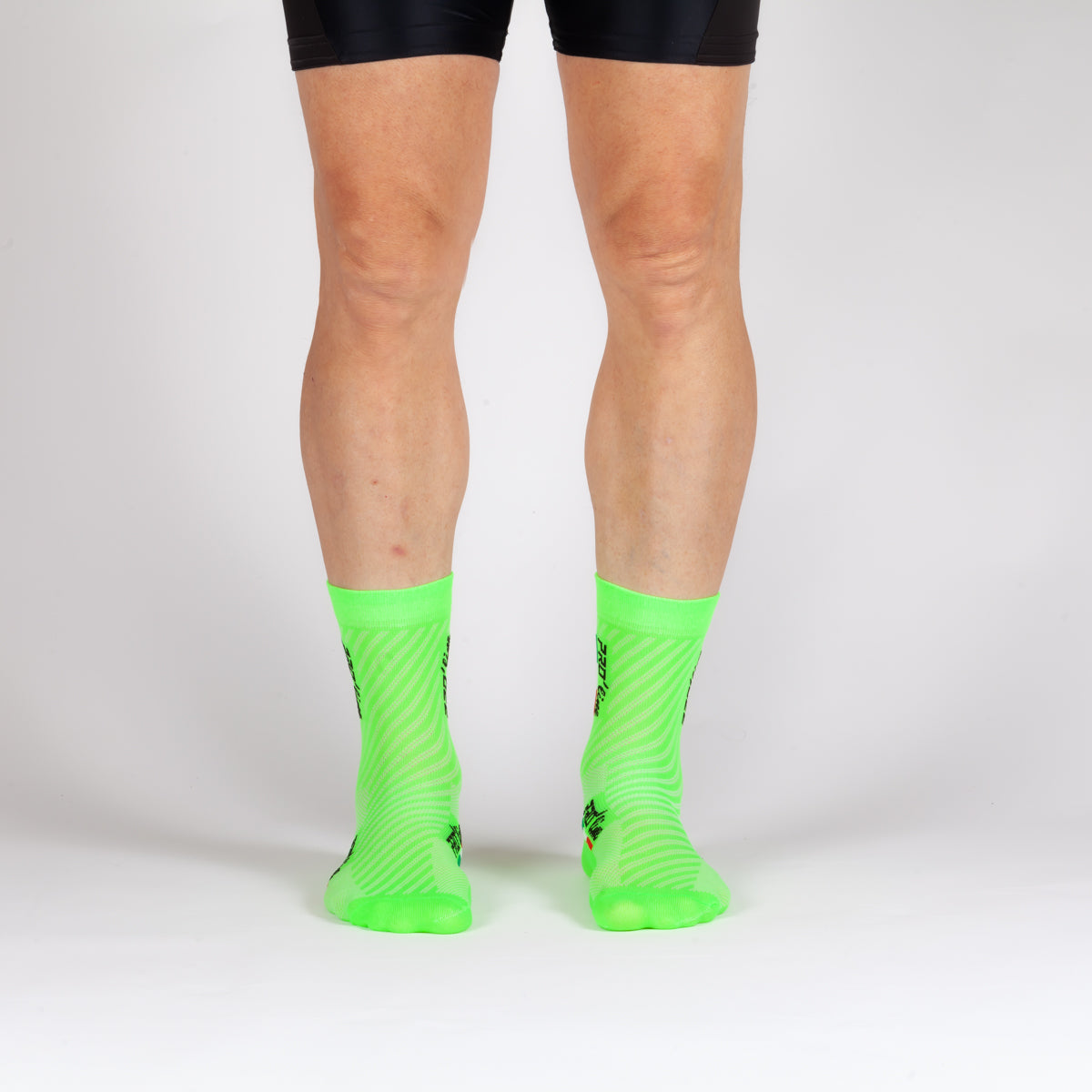 All In One Vertical Logo Green Fluo Socks
