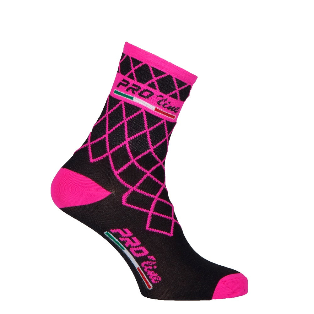 Rhombus Fluo Pink Socks