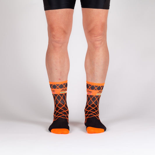 Rhombus Orange Fluo Socks