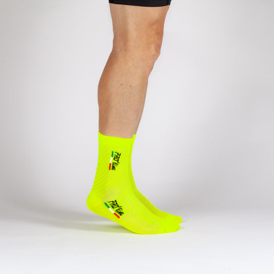 All In One Vertical Logo Yellow Fluo Socks