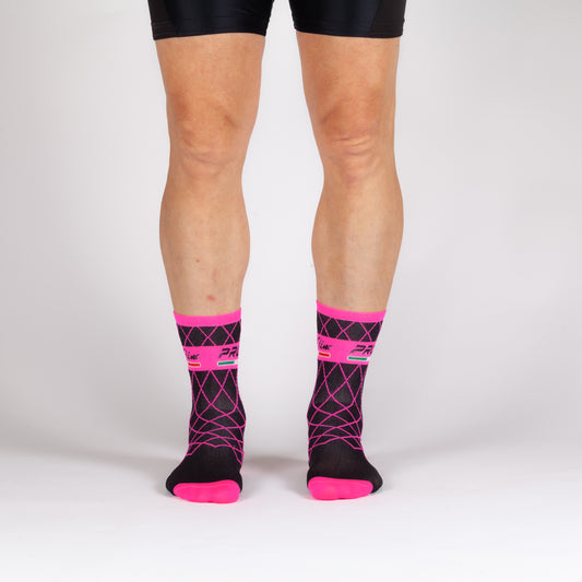 Rhombus Fluo Pink Socks