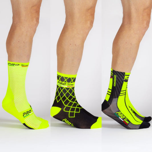 Kit 3 Pairs Fluo Yellow Matchy Socks