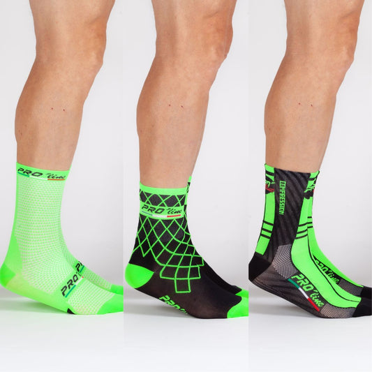 Kit 3 Pairs Fluo Green Matchy Socks