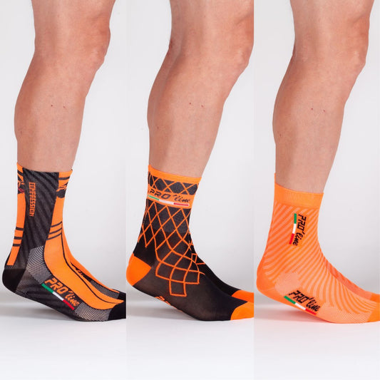 Kit 3 Pairs Fluo Orange Matchy Socks