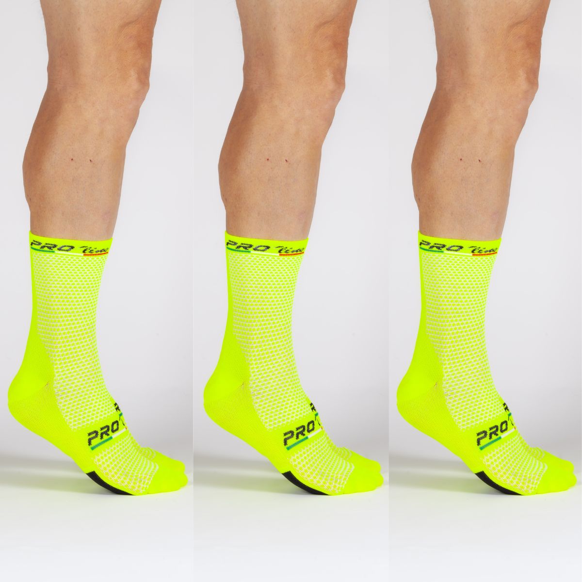 Kit 3 Pairs Premium Yellow Fluo Socks