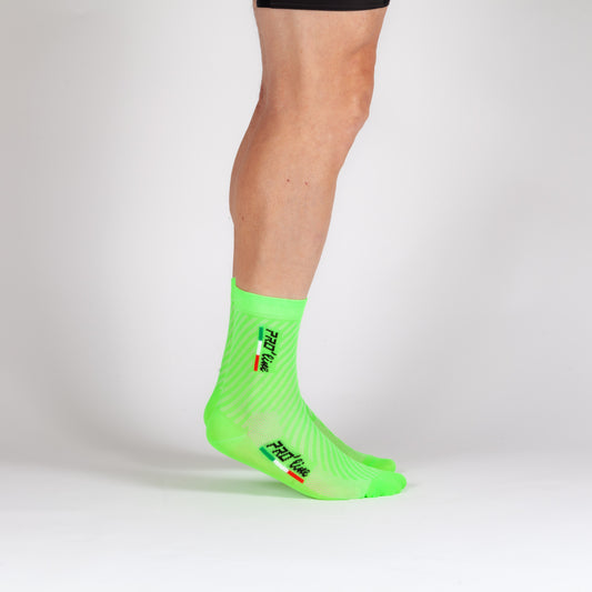 All In One Vertical Logo Green Fluo Socks